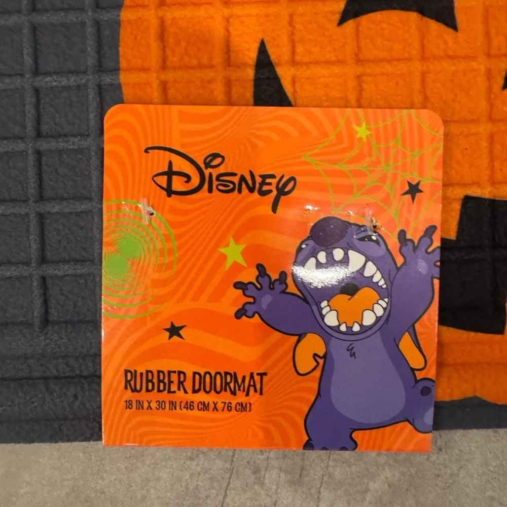 Disney Blue and Orange Stitch Halloween Doormat